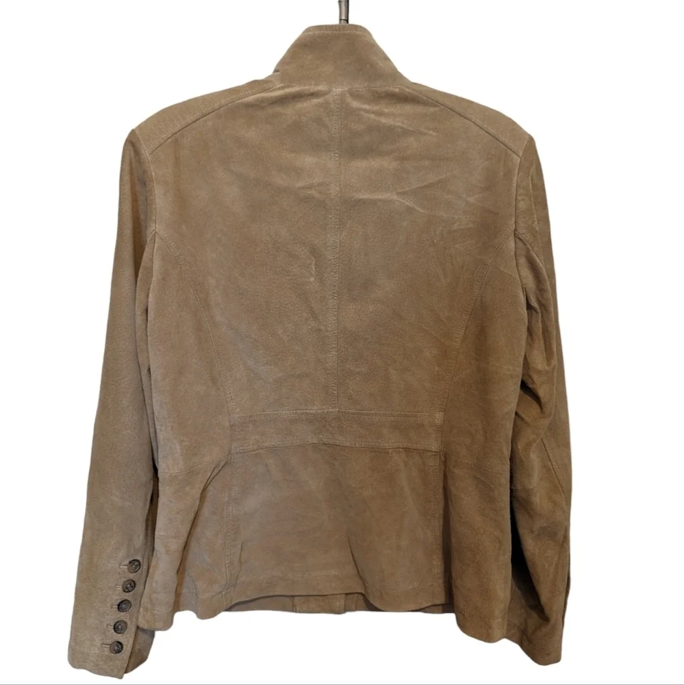 Marshall Field's tan 100% suede leather jacket - Picture 2 of 6